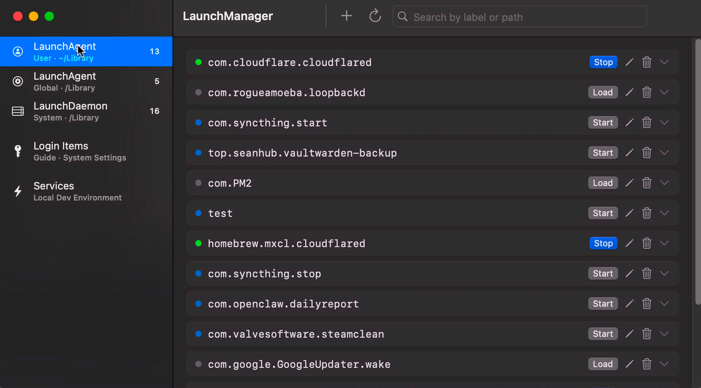 LaunchManager home