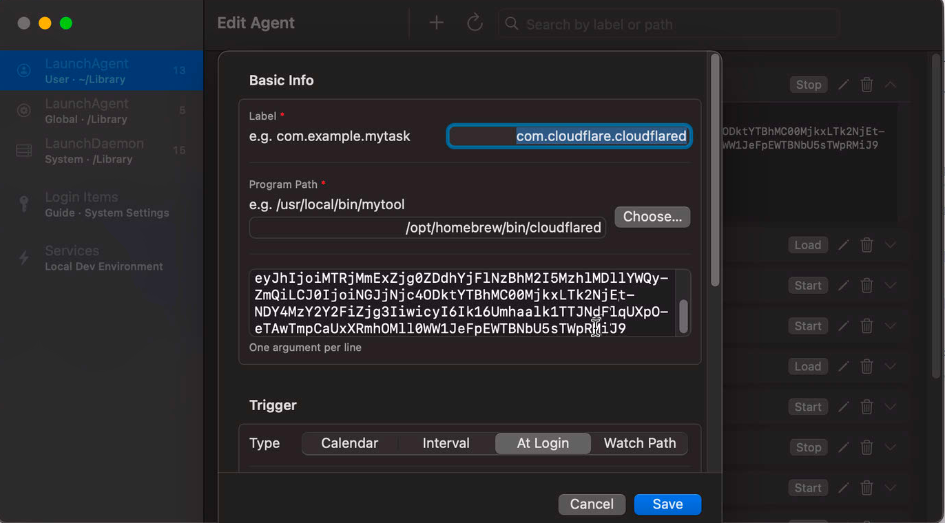 Edit launchd plist